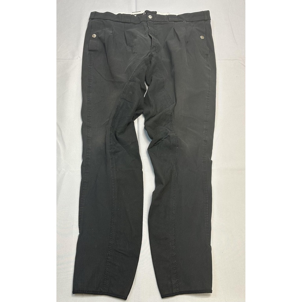Pikeur Pants Mens 34x27 Black Chino Pleated Equestrian Riding Breeches Volturno